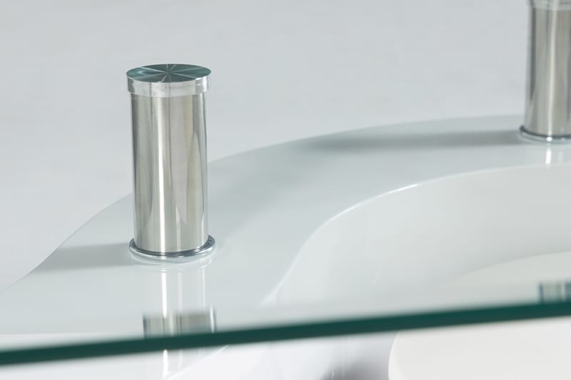 Turney Sofabord 130 cm - Glass/Hvit/Svart - Sofabord