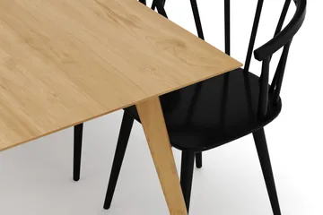 Tyrö Spisegruppe med 6 Tyrö Armstoler - Oak/Black - Møbler - Bord - Spisegrupper