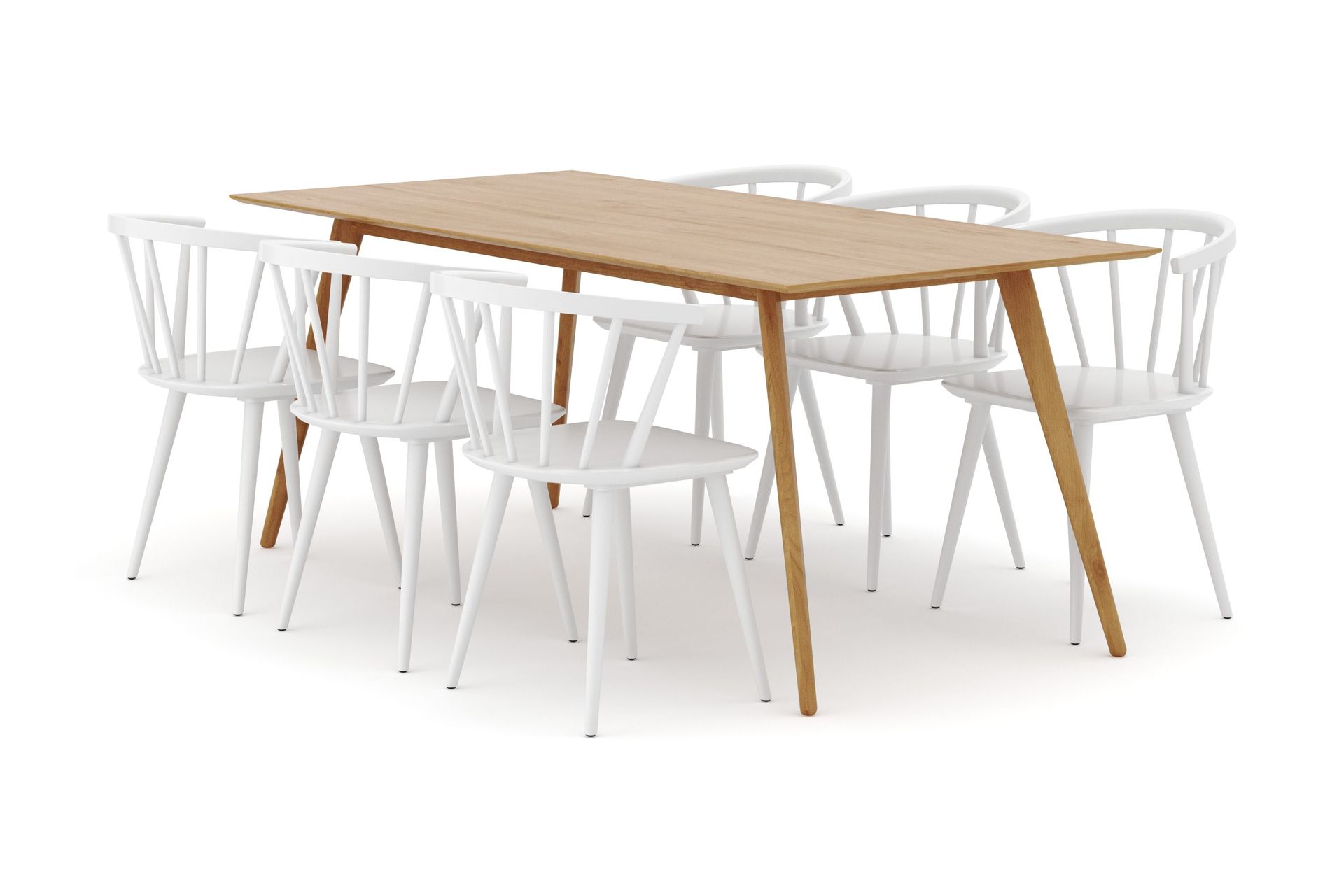 Tyrö Spisegruppe med 6 Tyrö Armstoler - Oak/White