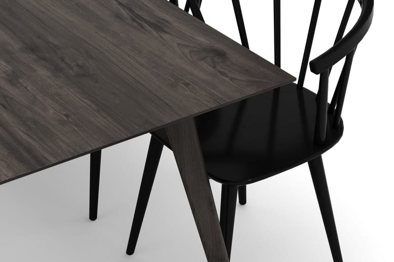 Tyrö Spisegruppe med 6 Tyrö Armstoler - Smoked Oak/Black - Møbler - Bord - Spisegrupper