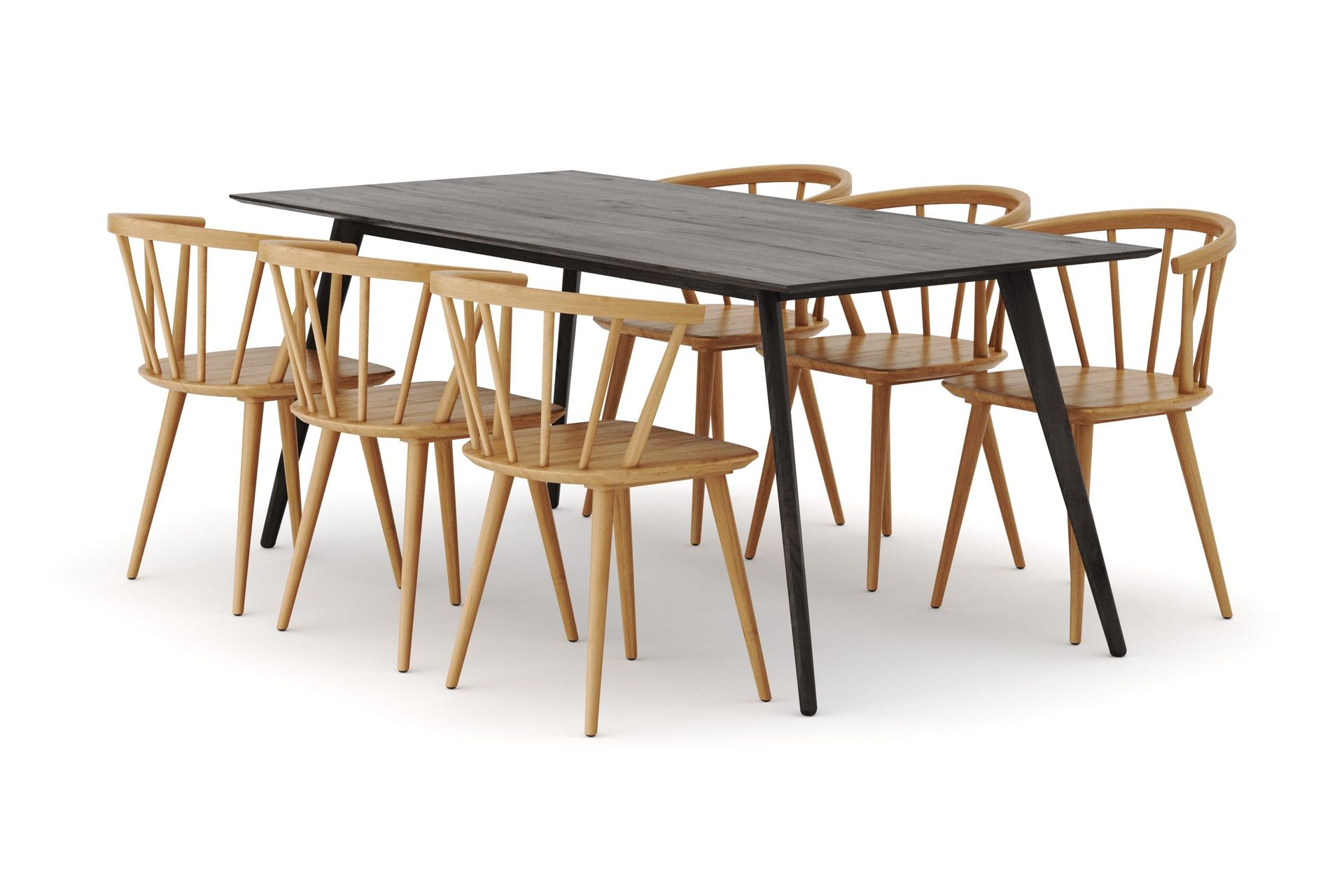Tyrö Spisegruppe med 6 Tyrö Armstoler - Smoked Oak/Oak