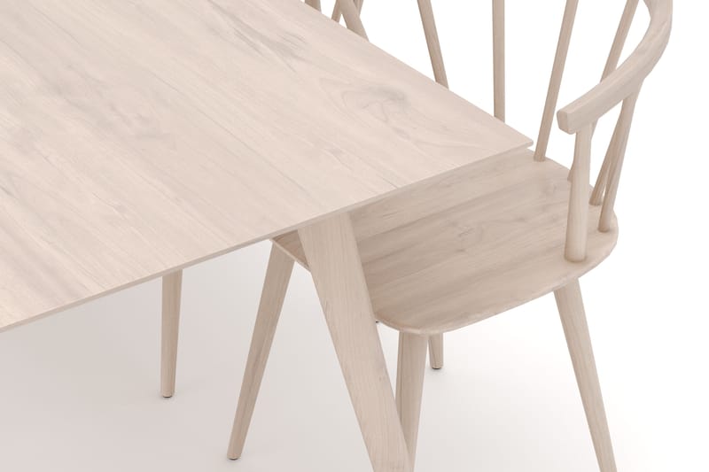 Tyrö Spisegruppe med 6 Tyrö Armstoler - Whitewash/Whitewash - Møbler - Bord - Spisegrupper