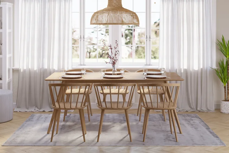 Tyrö Spisegruppe med 6 Tyrö Armstoler - Møbler - Bord - Spisegrupper