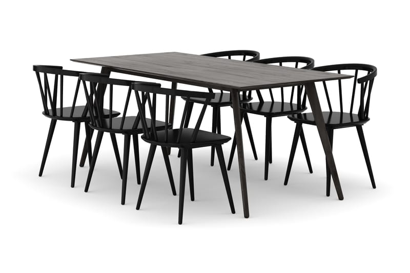 Tyrö Spisegruppe med 6 Tyrö Armstoler, undefined