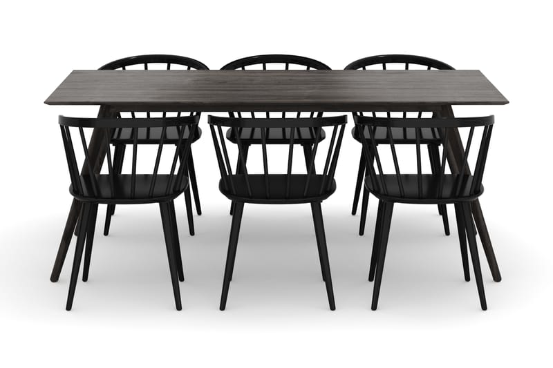 Tyrö Spisegruppe med 6 Tyrö Armstoler - Møbler - Bord - Spisegrupper