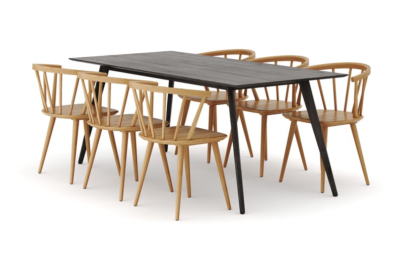 Tyrö Spisegruppe med 6 Tyrö Armstoler, undefined