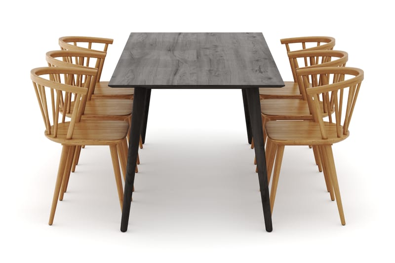 Tyrö Spisegruppe med 6 Tyrö Armstoler - Møbler - Bord - Spisegrupper