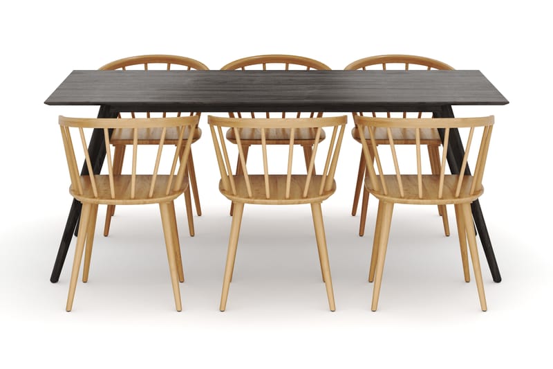 Tyrö Spisegruppe med 6 Tyrö Armstoler - Møbler - Bord - Spisegrupper