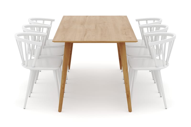 Tyrö Spisegruppe med 6 Tyrö Armstoler - Møbler - Bord - Spisegrupper