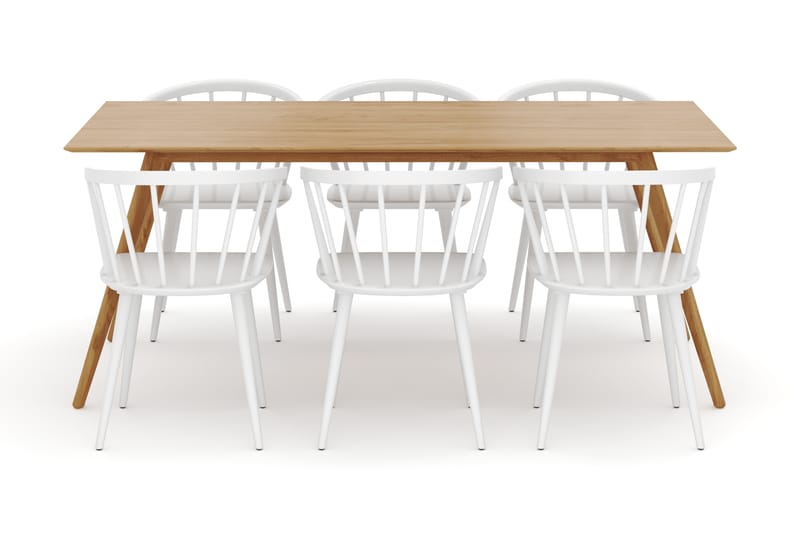 Tyrö Spisegruppe med 6 Tyrö Armstoler - Møbler - Bord - Spisegrupper