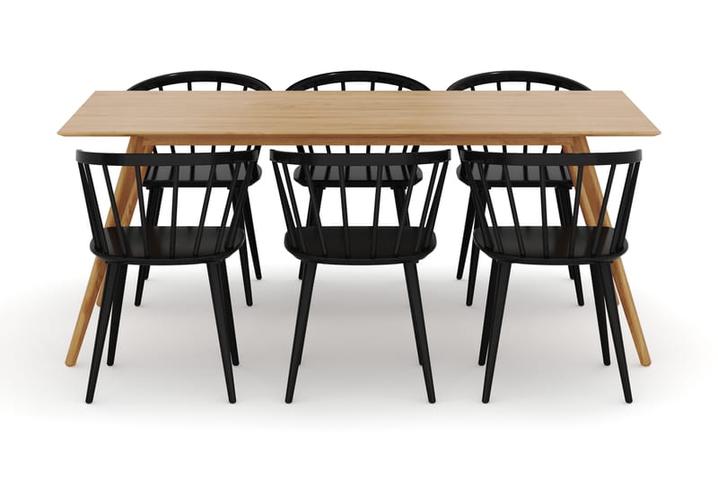 Tyrö Spisegruppe med 6 Tyrö Armstoler - Møbler - Bord - Spisegrupper