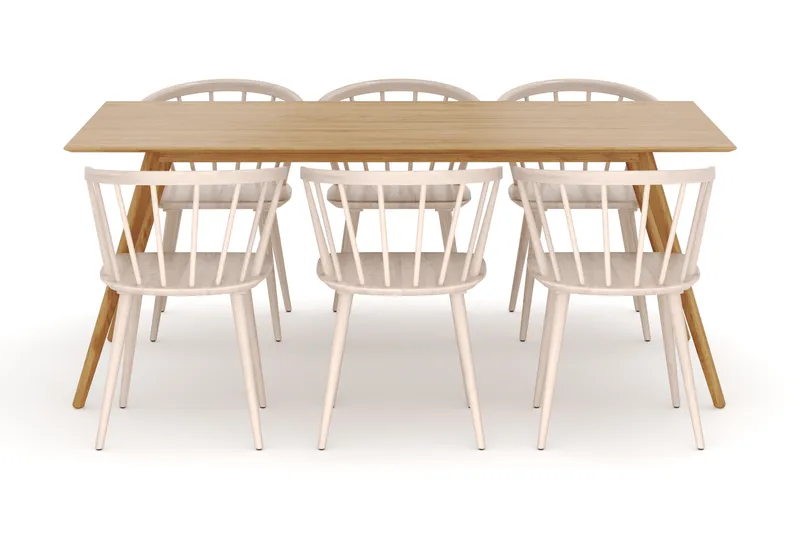 Tyrö Spisegruppe med 6 Tyrö Armstoler - Møbler - Bord - Spisegrupper