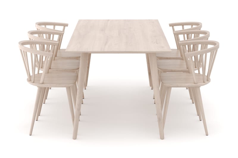 Tyrö Spisegruppe med 6 Tyrö Armstoler - Møbler - Bord - Spisegrupper