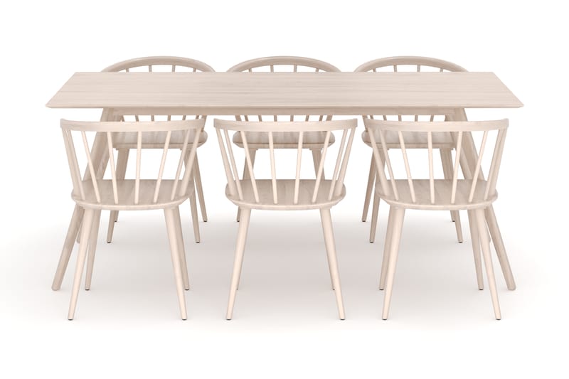 Tyrö Spisegruppe med 6 Tyrö Armstoler - Møbler - Bord - Spisegrupper