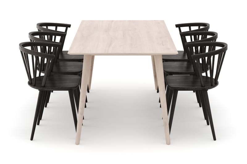 Tyrö Spisegruppe med 6 Tyrö Armstoler - Møbler - Bord - Spisegrupper