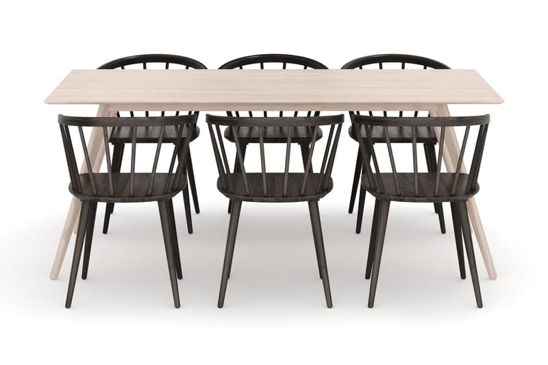 Tyrö Spisegruppe med 6 Tyrö Armstoler - Møbler - Bord - Spisegrupper