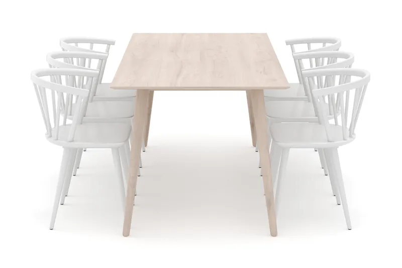 Tyrö Spisegruppe med 6 Tyrö Armstoler - Møbler - Bord - Spisegrupper