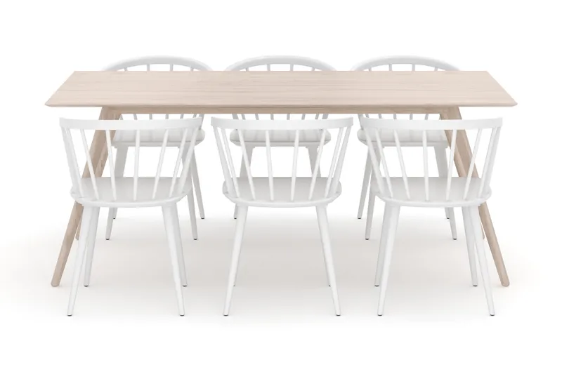 Tyrö Spisegruppe med 6 Tyrö Armstoler - Møbler - Bord - Spisegrupper