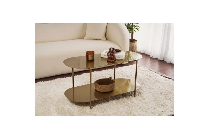 Ulvo Sofabord 100 cm - Gull - Møbler - Bord - Sofabord