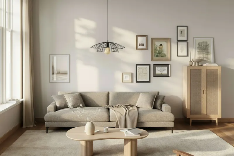 Uppveda Asymmetrisk Sofabord 130x70 cm med Travertinutseende - Beige - Møbler - Bord - Sofabord