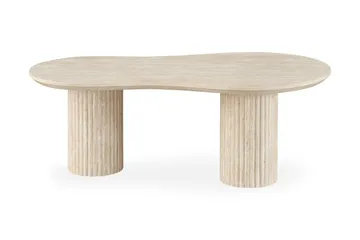 Uppveda asymmetrisk sofabord med travertinlook 130x70 cm - Beige - Møbler - Bord - Sofabord