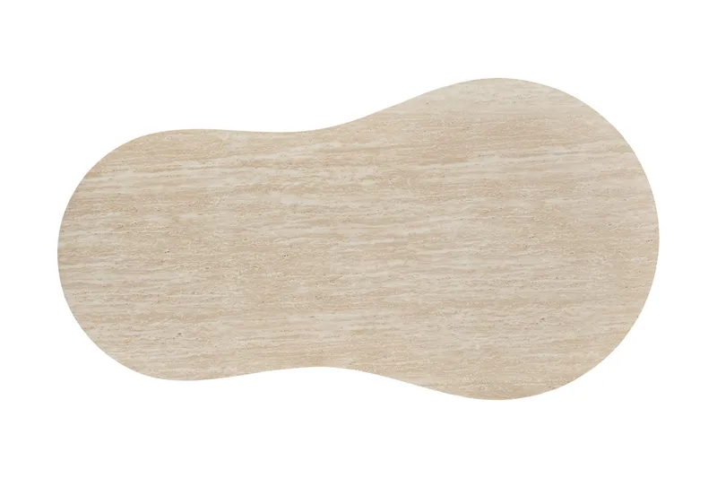 Uppveda asymmetrisk sofabord med travertinlook 130x70 cm - Beige - Møbler - Bord - Sofabord