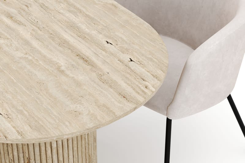 Uppveda Ovalt Spisebord 180x90 cm med 4 Berit Stoler - Beige - Møbler - Bord - Spisegrupper