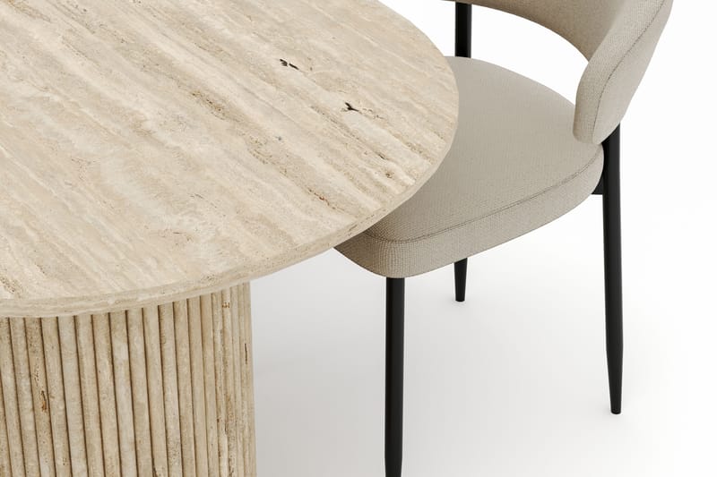 Uppveda Ovalt Spisebord 180x90 cm med 4 Sawako Stoler - Beige - Møbler - Bord - Spisegrupper