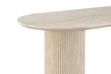 Uppveda ovalt spisebord 180x90 cm med travertinutseende - Beige - Møbler - Bord - Spisebord & kjøkkenbord