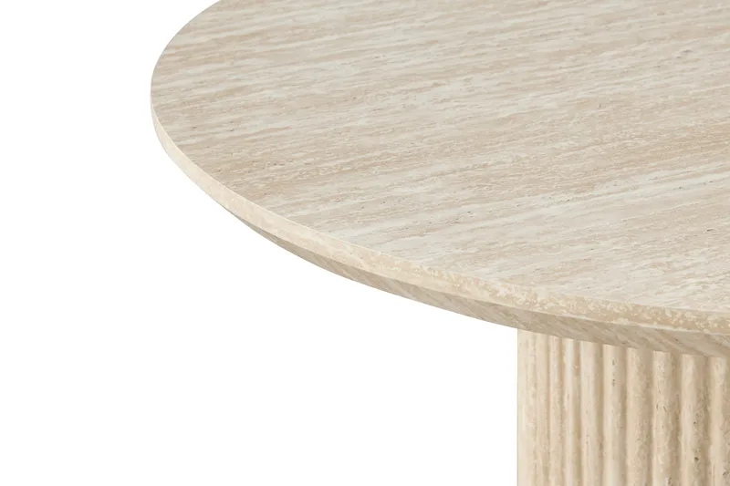 Uppveda ovalt spisebord 180x90 cm med travertinutseende - Beige - Møbler - Bord - Spisebord & kjøkkenbord