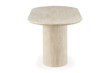 Uppveda ovalt spisebord 180x90 cm med travertinutseende - Beige - Møbler - Bord - Spisebord & kjøkkenbord
