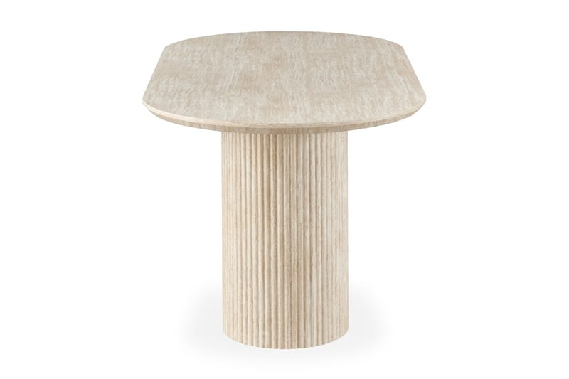 Uppveda Ovalt Spisebord 180x90 cm Travertin Utseende - Svart/Hvit - Møbler - Bord - Spisebord & kjøkkenbord