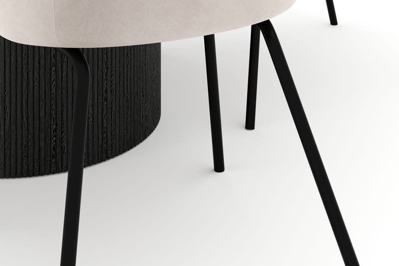 Uppveda Rundt Spisebord 120 cm med 4 Berit Stoler - Svart/Hvit - Møbler - Bord - Spisegrupper