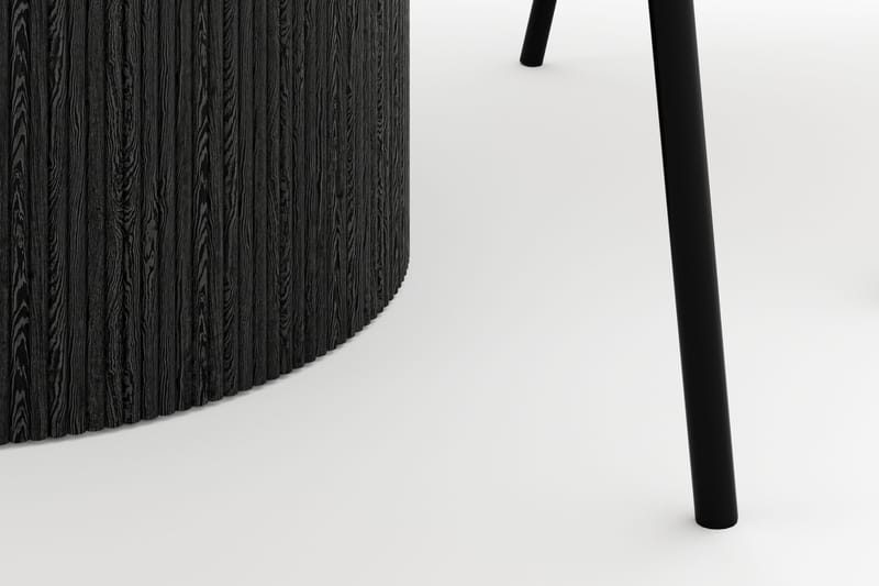 Uppveda Rundt Spisebord 120 cm med 4 Berit Stoler - Svart/Hvit - Møbler - Bord - Spisegrupper