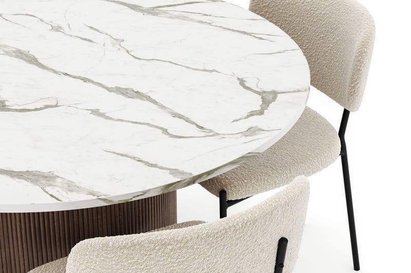 Uppveda Rundt Spisebord 120 cm med 4 Gemmiano Stoler - Brun - Møbler - Bord - Spisegrupper