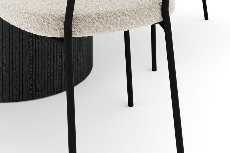 Uppveda Rundt Spisebord 120 cm med 4 Gemmiano Stoler - Svart/Hvit - Møbler - Bord - Spisegrupper