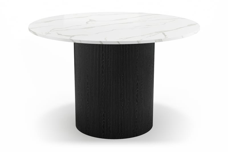 Uppveda Rundt Spisebord 120 cm med 4 Gemmiano Stoler - Svart/Hvit - Møbler - Bord - Spisegrupper