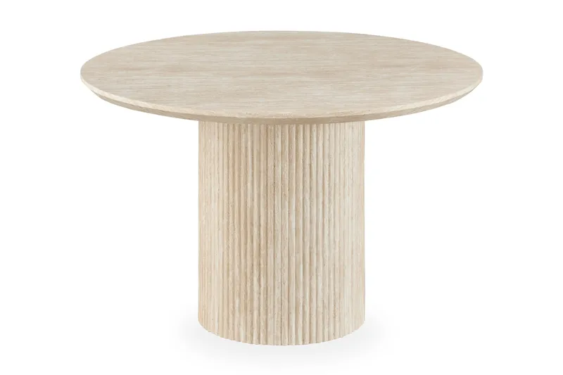 Uppveda Rundt Spisebord 120 cm med 4 Sawako Stoler - Beige - Møbler - Bord - Spisegrupper