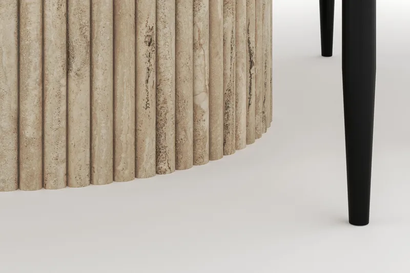 Uppveda Rundt Spisebord 120 cm med 4 Sawako Stoler - Beige - Møbler - Bord - Spisegrupper