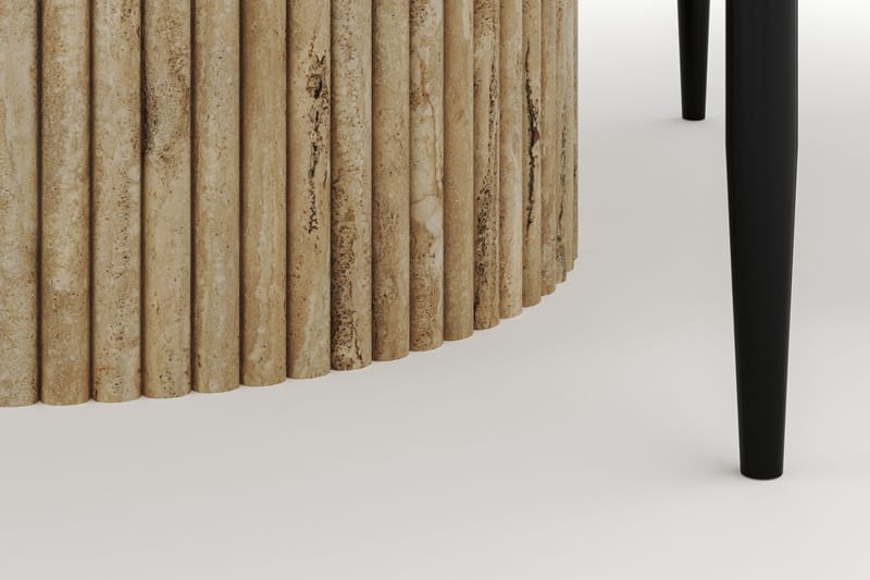 Uppveda Rundt Spisebord 120 cm med 4 Sawako Stoler - Beige - Møbler - Bord - Spisegrupper