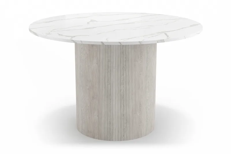 Uppveda Rundt Spisebord 120 cm med 4 Sawako Stoler - Hvit - Møbler - Bord - Spisegrupper