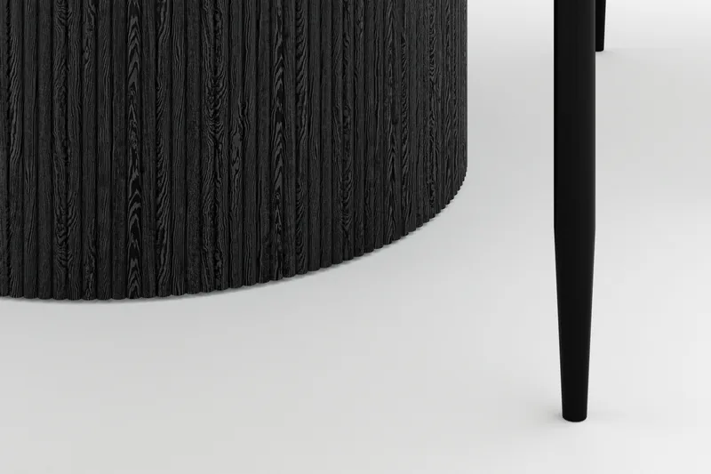 Uppveda Rundt Spisebord 120 cm med 4 Sawako Stoler - Svart/Hvit - Møbler - Bord - Spisegrupper