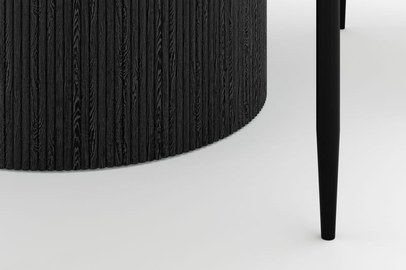 Uppveda Rundt Spisebord 120 cm med 4 Sawako Stoler - Svart/Hvit - Møbler - Bord - Spisegrupper