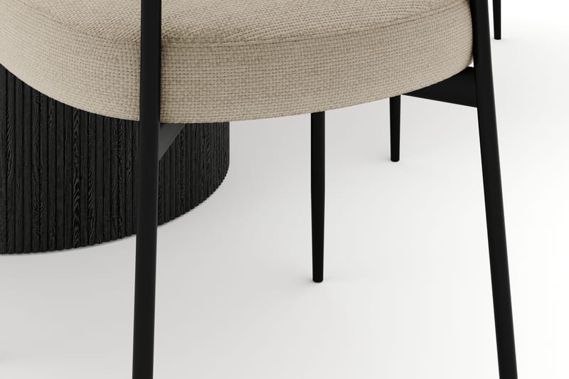 Uppveda Rundt Spisebord 120 cm med 4 Sawako Stoler - Svart/Hvit - Møbler - Bord - Spisegrupper