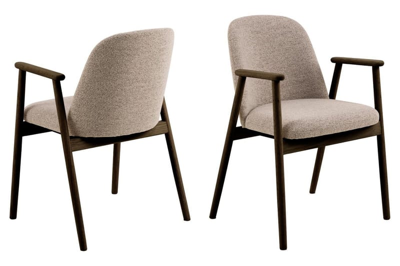 Uppveda Rundt Spisebord 120 cm Travertin med 4 Reciclar Spisestoler - Travertin/Greige - Møbler - Bord - Spisegrupper