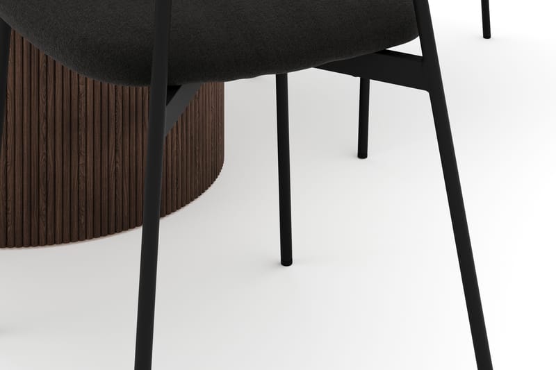 Uppveda Spisebord 120 cm Rund med 4 stk Lowe Matstkol|Bouclear - Brun - Møbler - Bord - Spisegrupper