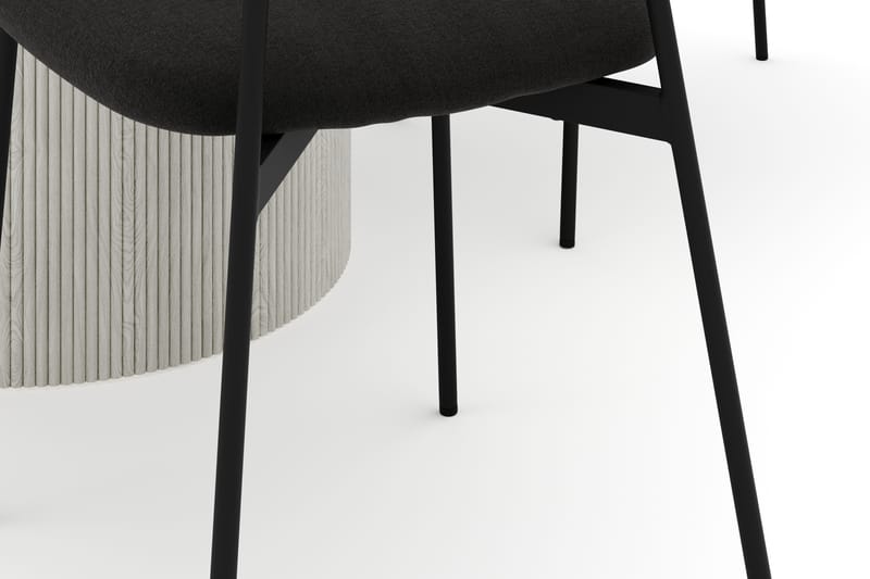 Uppveda Spisebord 120 cm Rund med 4 stk Lowe Matstkol|Bouclear - Hvit - Møbler - Bord - Spisegrupper