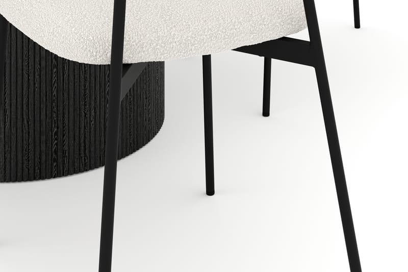 Uppveda Spisebord 120 cm Rund med 4 stk Lowe Matstkol|Bouclear - Svart/Hvit - Møbler - Bord - Spisegrupper