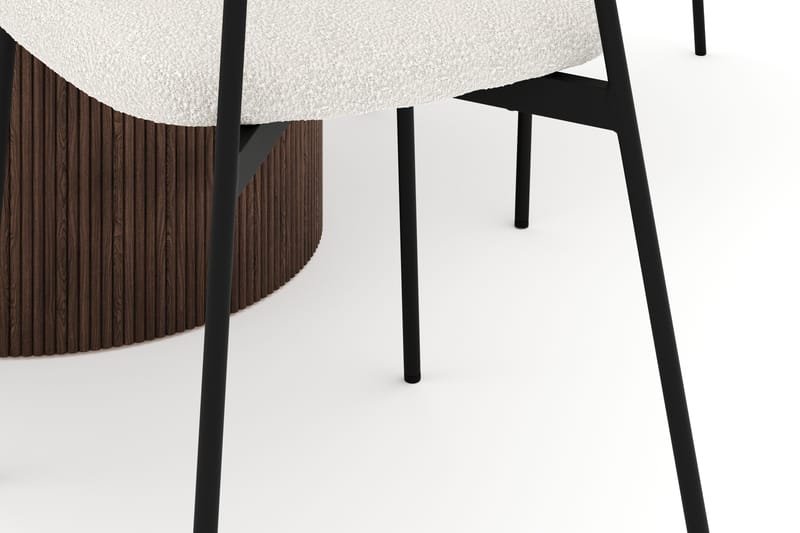 Uppveda Spisebord 120 cm Rund med 4 stk Lowe Matstkol|Svartar - Brun - Møbler - Bord - Spisegrupper