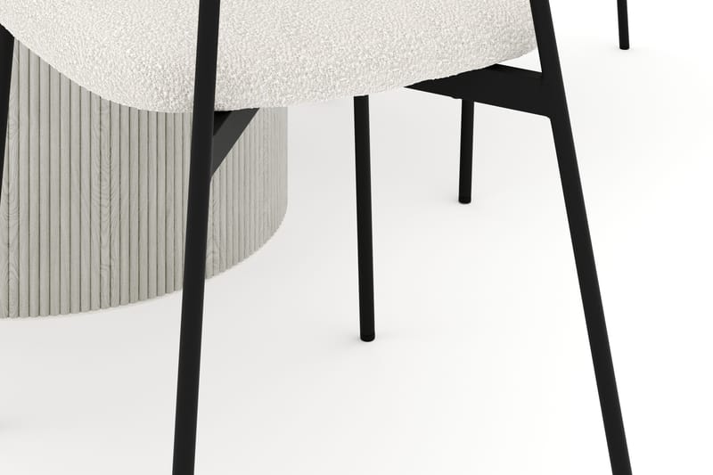 Uppveda Spisebord 120 cm Rund med 4 stk Lowe Matstkol|Svartar - Hvit - Møbler - Bord - Spisegrupper